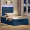 vidaXL Struttura Letto Pouf con Materasso Blu 120x190 cm in Tessuto