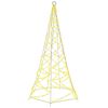 vidaXL Albero di Natale Pennone Bianco Caldo 200 LED 180 cm