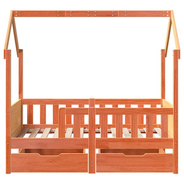 vidaXL Giroletto per Bambini con Cassetti 80x170cm Legno Massello Pino