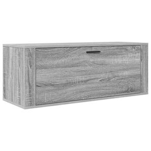 vidaXL Scarpiera a Muro Grigio Sonoma 100x35x38cm in Legno Multistrato