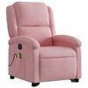 vidaXL Poltrona Alzapersona Massaggi Elettrica Reclinante Rosa Velluto