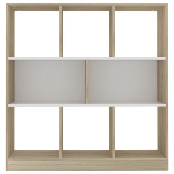 vidaXL Libreria Bianca e Rovere Sonoma 97,5x29,5x100 cm Multistrato