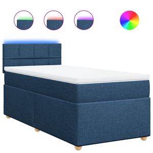 vidaXL Giroletto a Molle con Materasso Blu 80x200 cm inTessuto