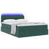 vidaXL Letto con contenitore e LED Verde Scuro 140 x 190 cm Velluto