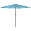 vidaXL Ombrellone Giardino con Palo in Acciaio Blu 324x324x247 cm
