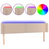 vidaXL Testiera Cappuccino a LED 163x16x78/88 cm in Similpelle