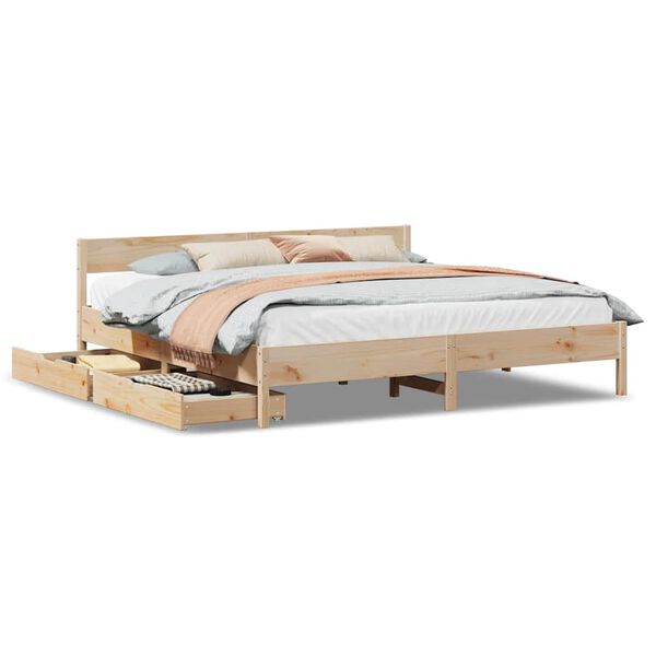 vidaXL Letto senza Materasso 200x200 cm in Legno Massello di Pino