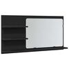 vidaXL Mobiletto con Specchio per Bagno Rovere Nero 90x11x45 cm in Legno Massello
