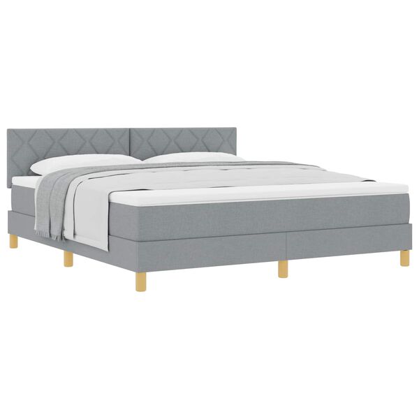 vidaXL Letto a molle con materasso Grigio chiaro 180 x 200 cm Tessuto