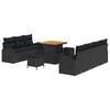 vidaXL Set Divano da Giardino con cuscino 10 pcs Nero polyrattan