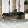 vidaXL Set Divano da Giardino 6 pz con Cuscini Grigio in Polyrattan