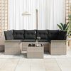 vidaXL Set Divano da Giardino 7 pcs Grigio chiaro polyrattan