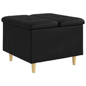 vidaXL Pouf contenitore Nero 60 x 60 x 45 cm Pelle sintetica