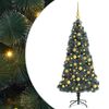 vidaXL Albero di Natale Artificiale Pre-illuminato con Set di Palline