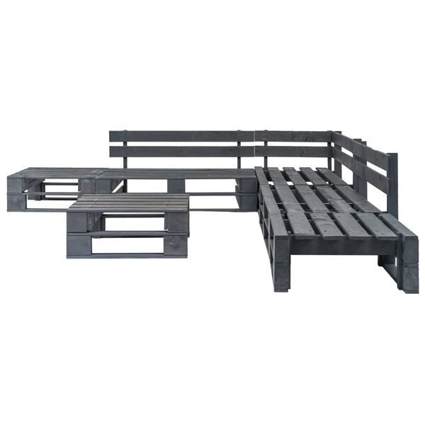 vidaXL Set Salotto da Giardino 6 pz Pallet in Legno Grigio