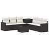 vidaXL Set di divani 8 pz Nero e Bianco Crema