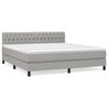 vidaXL Giroletto a Molle con Materasso Grigio Chiaro180x200 cm Tessuto