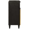 vidaXL Credenza Nero e Oro 60 x 33 x 75 cm legno massello di mango