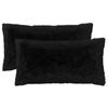 vidaXL Cuscino con cuscino HEERLEN 12 pz Nero Fleece PV