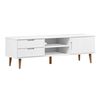vidaXL Mobile TV MOLDE Bianca 158x40x49 cm in Legno Massello di Pino
