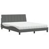 vidaXL Letto con Materasso Hanko Grigio Scuro 160x200 cm Tessuto