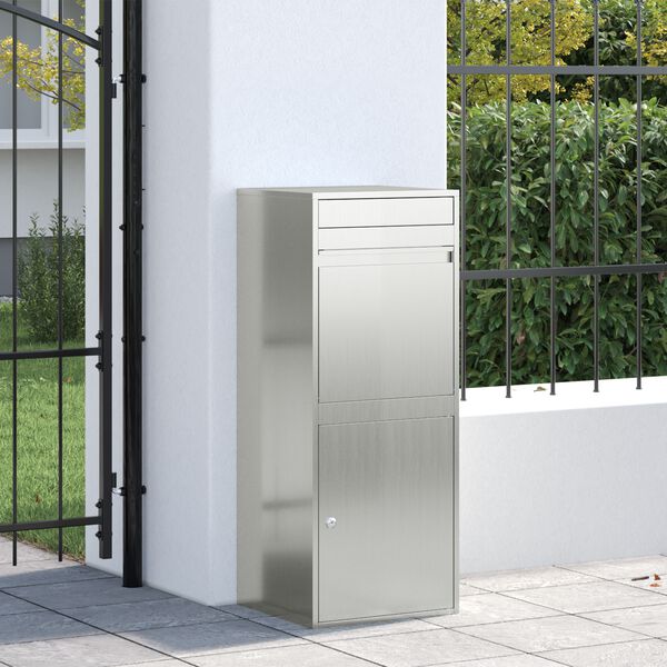 vidaXL Cassetta per pacchi Nero 41 x 38 x 103 cm Acciaio zincato