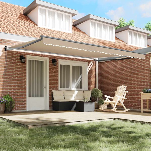 vidaXL Tenda da Sole Beige 450 x 300 x 165 cm Poliestere e Metallo