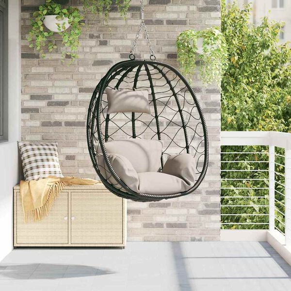 vidaXL Sedia uovo sospesa Talpa 91.5 x 60 x 110 cm polyrattan