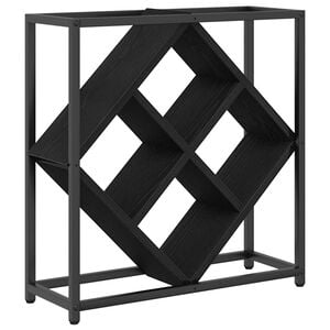 vidaXL Portabottiglie 16 bottiglie Legno ingegnerizzato Rovere Nero