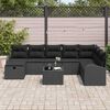 vidaXL Set Divano da Giardino con cuscino 9 pcs Nero Poly Rattan
