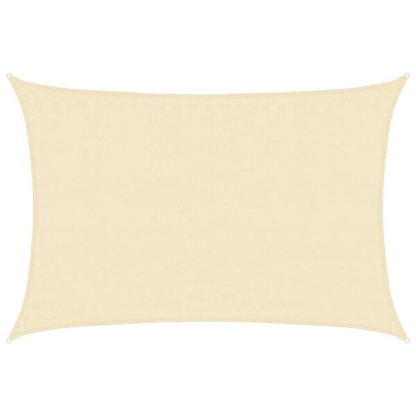 vidaXL Vela Parasole 160 g/m² Crema 3,5x4,5 m in HDPE