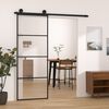 vidaXL Porta Scorrevole con Ferramenta 76x205cm Vetro ESG Alluminio