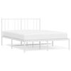 vidaXL Giroletto con Testiera Metallo Bianco 160x200 cm