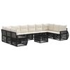 vidaXL Set Divano da Giardino 11 pz Nero e Bianco Crema polyrattan