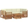 vidaXL Set di divani da esterno 7 pz Naturale e Crema