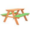 vidaXL Tavolo e Panche da Picnic 89x79x50 cm Legno Massello di Abete
