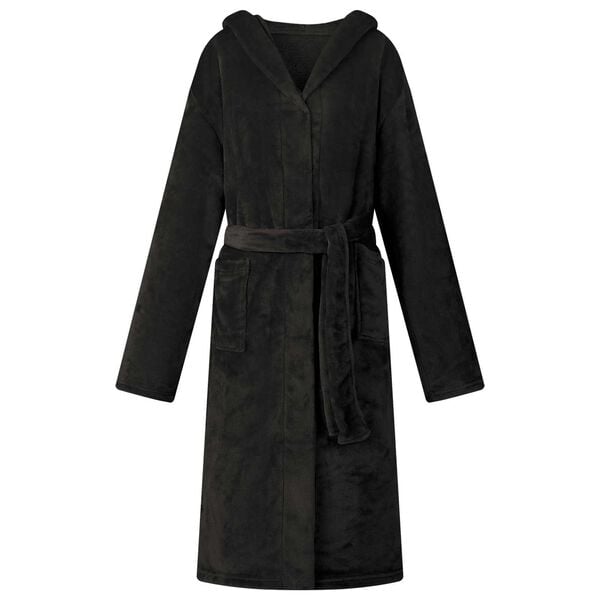 vidaXL Accappatoio con Cappuccio Nero xl Flanella