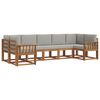 vidaXL Set di divani da esterno 7 pcs Grigio Naturale e Chiaro