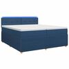 vidaXL Letto box spring con materasso Blu 200 x 200 cm Tessuto