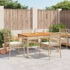 vidaXL Set da Pranzo da Giardino 5 pz con Cuscini Beige in Polyrattan