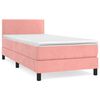 vidaXL Giroletto a Molle con Materasso Rosa 100x200 cm in Velluto