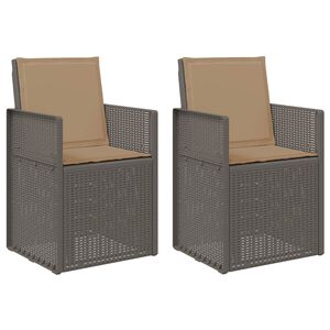 vidaXL Sedie da pranzo da giardino 2 pcs Grigio chiaro e Tortora PP
