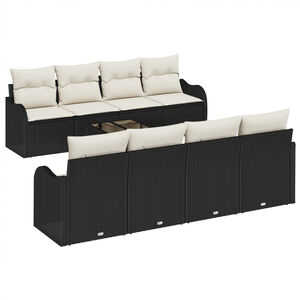 vidaXL Set Divano da Giardino Nero 55 x 55 x 37 cm polyrattan