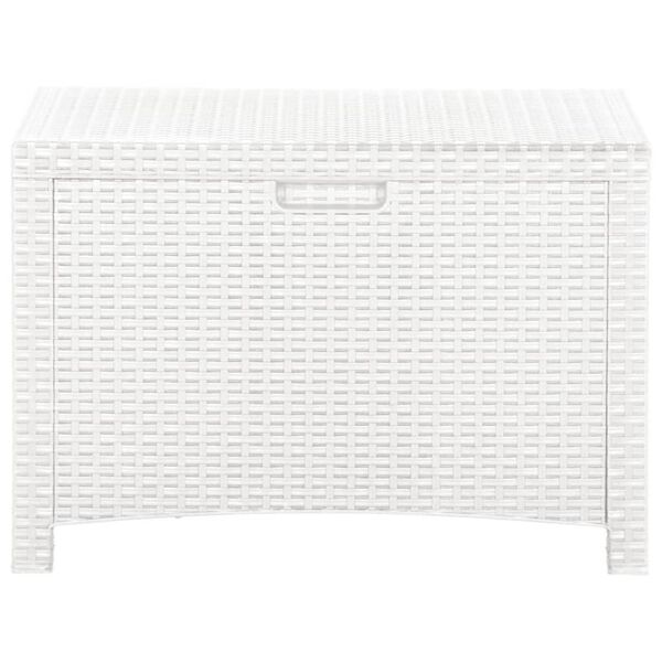 vidaXL Baule da Giardino 60x54x41 cm in Rattan PP Bianco