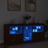 vidaXL Credenza con Luci LED Rovere Marrone 162x37x67 cm