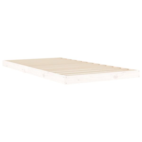 vidaXL Giroletto senza Materasso Bianco 100x200 cm Legno Massello Pino