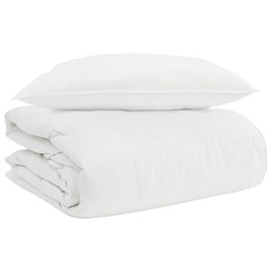 vidaXL Duvet 2-in-1 con cuscino 2 pcs Bianco Piuma d'anatra