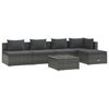 vidaXL Set Divani da Giardino 6 pz con Cuscini in Polyrattan Grigio