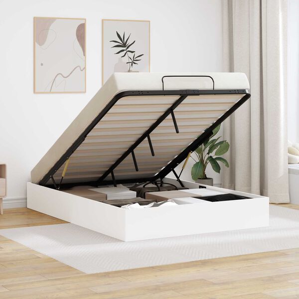 vidaXL Letto ottomano Bianco 203 x 140 x 25 cm Legno ingegnerizzato