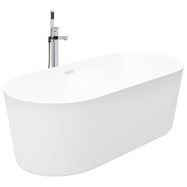 vidaXL Vasca da Bagno Indipendente con Rubinetto 204 L 110 cm Argento